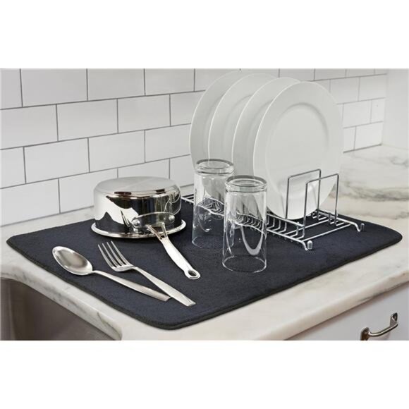 Dish Drying Mat XL for Kitchen, Absorbent, Reversible Microfiber Dish Mat - Picture 4 of 8